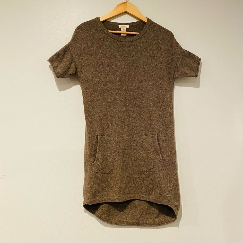 Sundance Beige Wool Blend Hi Lo Tunic Dress w/Pockets Size Small
